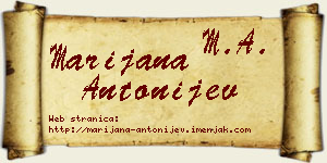 Marijana Antonijev vizit kartica